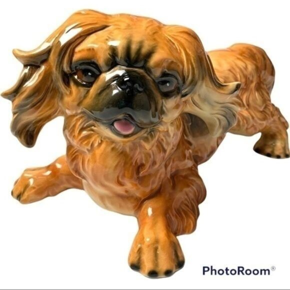 Vintage Majolica Pekingese Dog By Goebel - Picture 2 of 7